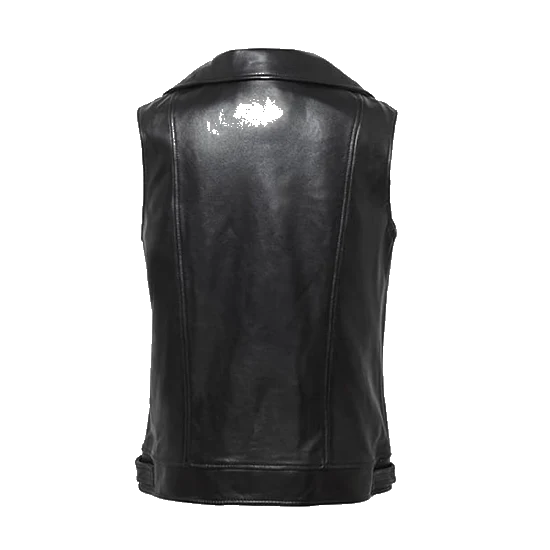 VESTE CUIR SANS MANCHE FEMME PRET A ROULER
